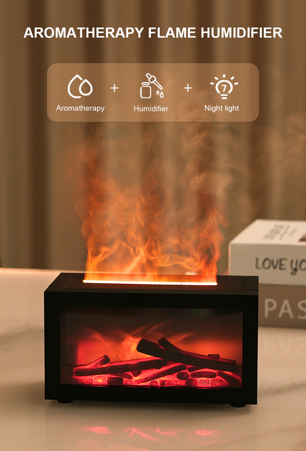Fireplace Humidifier Aroma Flame Humidifier Fragrance
Diffuser Aromatherapy Essential Oil Diffuser Fire
Humidifier for Home Room