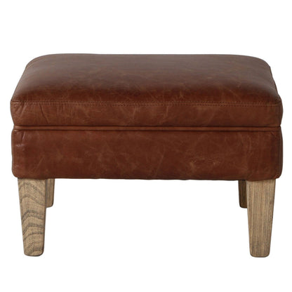 Gallery Mr. Paddington Vintage Brown Leather Footstool