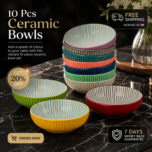 Signature Housewares Stoneware Bowls, 10 Piece