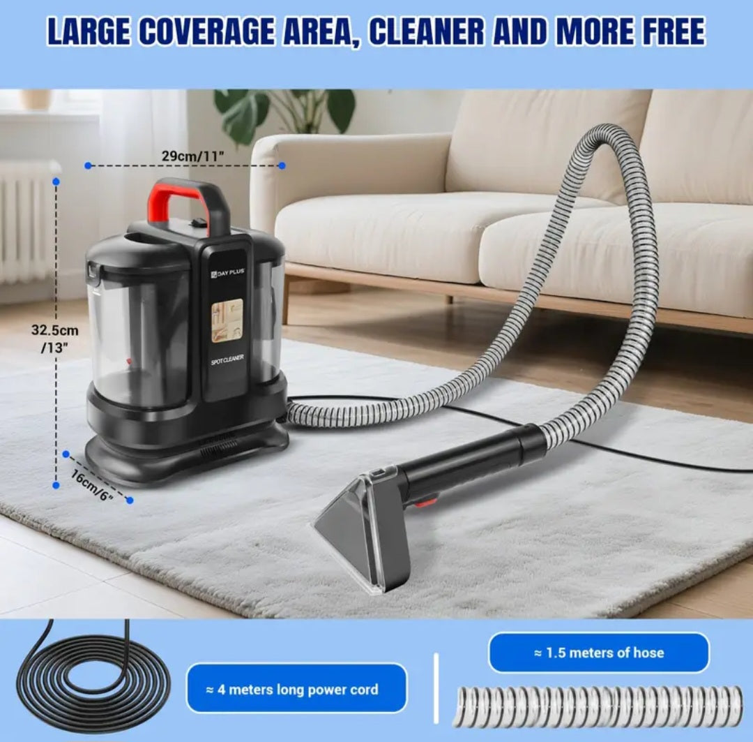 Handheld Spot Carpet Cleaner, Portable Wet & Dry Vacuum Cleaner With Dual Water Tank, Upholstery & Sofa Cleaner For Stains Spills Pet Messes, Lightweight Car Seat Carpet Cleaning Machine