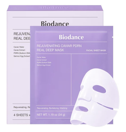 BIODANCE Caviar PDRN Real Deep Face Mask 4 Pcs | Hydrogel Overnight Mask | Skin Firming, Radiance, Enhancing Skin Recovery | Korean Face Mask for Glass Skin | Korean Skincare