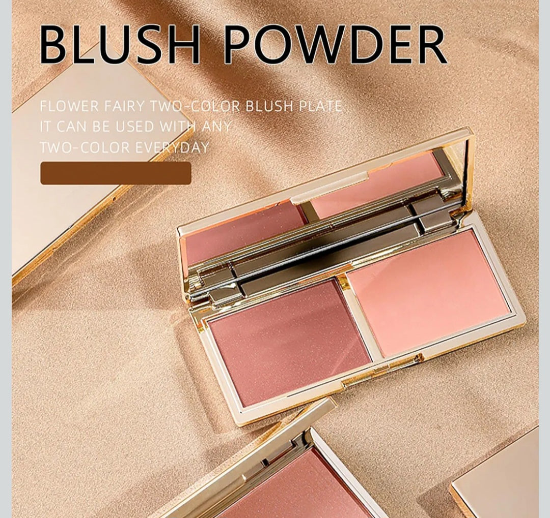 Soft Blush Makeup Powder Palette with Mirror & Brush, Matte & Shimmer Formula for Natural-Looking, Weightless & Long-Lasting Cheek Tint