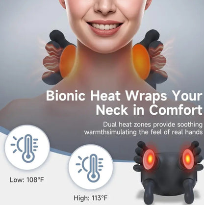 USB-Powered Neck and Shoulder Heating Massager with 6D Handcrafted Simulation Design for Neck, Shoulder, and Back Massage. It Also Provides Deep Kneading for Shoulders and Legs, Making It an Ideal Gift for the Elderly