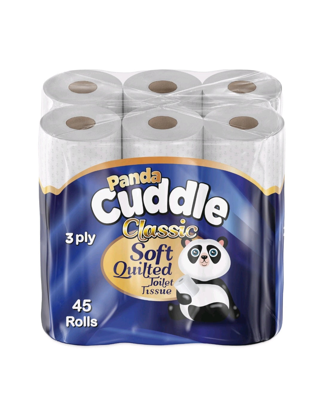 Panda Cuddle Classic 3-Ply Quilted Toilet Tissue | Pack of 9, 45, 60 & 120 Rolls | Free Delivery