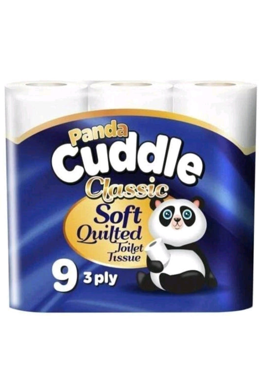 Panda Cuddle Soft Quilted 3 Ply Toilet Tissue 9 Rolls - 9 PACK LOO ROLL