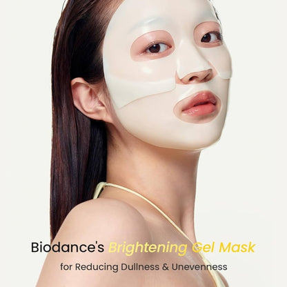 BIODANCE Radiant Vita Niacinamide Real Deep Face Mask 4 Pcs | Hydrogel Overnight Mask | Tone Correction, Texture Refining and Radiant Glow | Korean Face Mask for Glass Skin | Korean Skincare