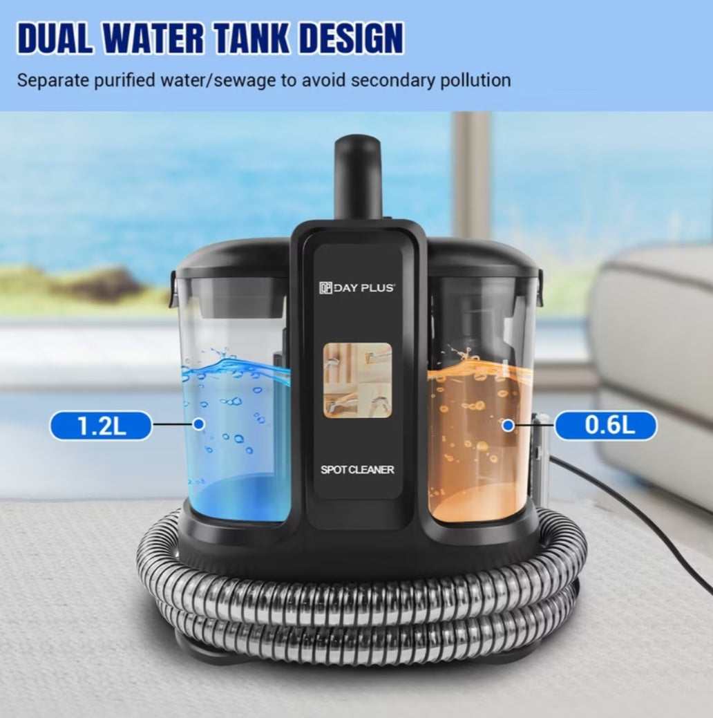 Handheld Spot Carpet Cleaner, Portable Wet & Dry Vacuum Cleaner With Dual Water Tank, Upholstery & Sofa Cleaner For Stains Spills Pet Messes, Lightweight Car Seat Carpet Cleaning Machine