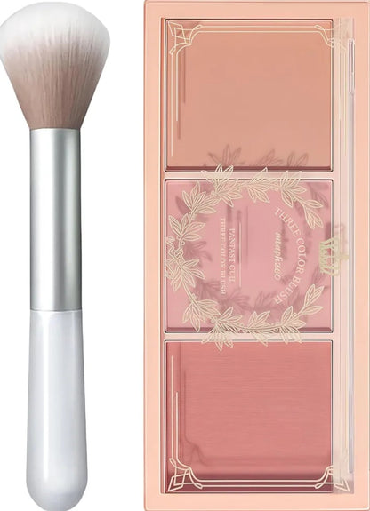 Blushers for Cheeks Make Up, 3-in-1 Powder Blush - Matte Face Blush for Long-Lasting, Sweat-Resistant, Non-Greasy Glow, Natural Look & Brighten Skin