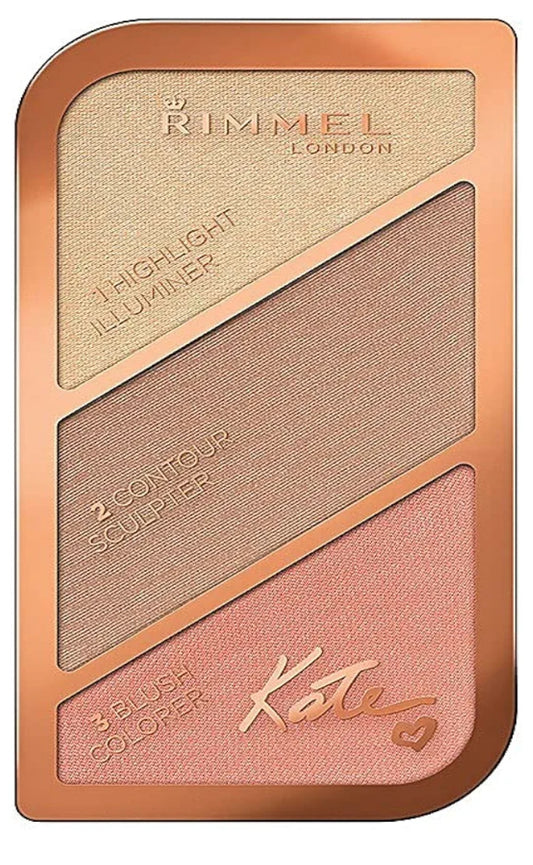 Rimmel London Sculpting Highlighter Palette 3-tone, Coral Glow, 18.5 g