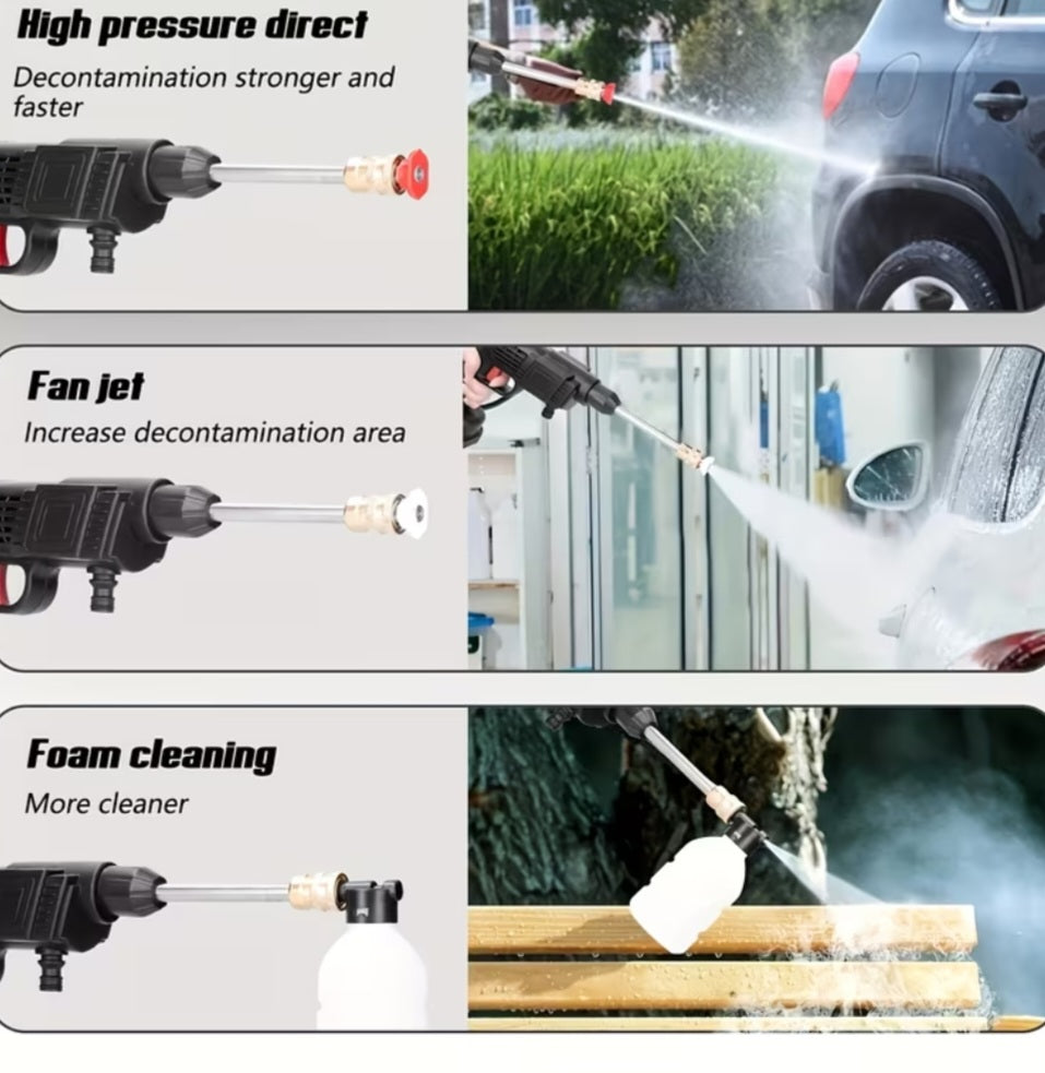 Cordless Portable Pressure Washer with 2 Batteries, 3000PSI Cordless Power Washer, 24V Battery Jet Wash for Car Garden Home Patio Driveways, 5.03meter Hose Included