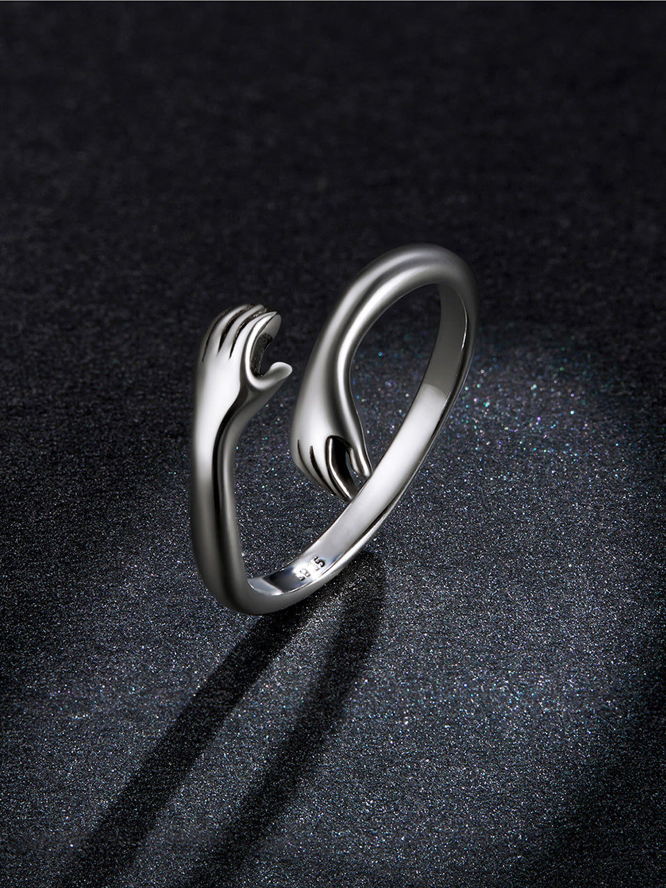 Sterling Hug Open Ring
Warm Love Hand Adjustable Glossy Ring for Women, His
Big Loving Family Party Gift