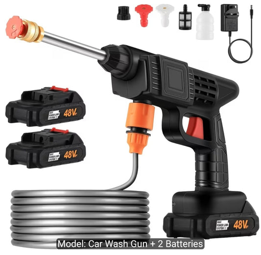 Cordless Portable Pressure Washer with 2 Batteries, 3000PSI Cordless Power Washer, 24V Battery Jet Wash for Car Garden Home Patio Driveways, 5.03meter Hose Included