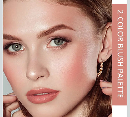 Soft Blush Makeup Powder Palette with Mirror & Brush, Matte & Shimmer Formula for Natural-Looking, Weightless & Long-Lasting Cheek Tint