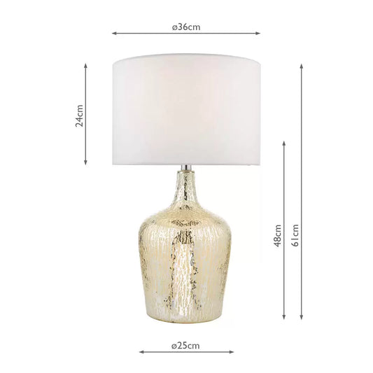 Lolek Silver Glass Dual Light Table Lamp
