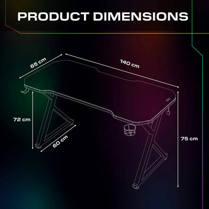 X Rocker Pulsar Max RGB Gaming Desk with LED Lights