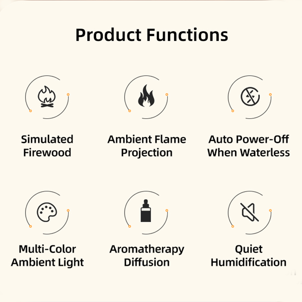 Fireplace Humidifier Aroma Flame Humidifier Fragrance
Diffuser Aromatherapy Essential Oil Diffuser Fire
Humidifier for Home Room