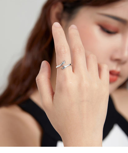 Sterling Hug Open Ring
Warm Love Hand Adjustable Glossy Ring for Women, His
Big Loving Family Party Gift