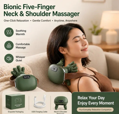 USB-Powered Neck and Shoulder Heating Massager with 6D Handcrafted Simulation Design for Neck, Shoulder, and Back Massage. It Also Provides Deep Kneading for Shoulders and Legs, Making It an Ideal Gift for the Elderly
