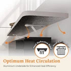 Radiator Shelf with Foil Insulation - MDF Wooden No Drill Shelves with Brackets 60 cm oak
