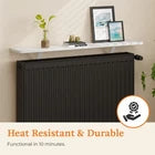 Radiator Shelf with Foil Insulation - MDF Wooden No Drill Shelves with Brackets 60 cm oak